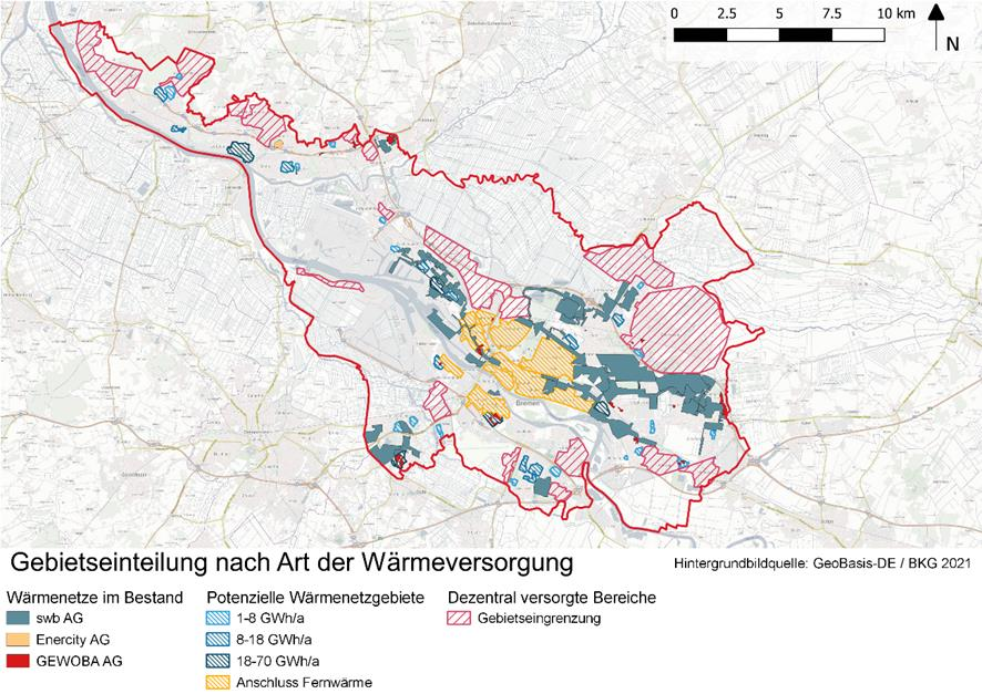 Gebietseinteilung nach Art der Wärmeversorgung