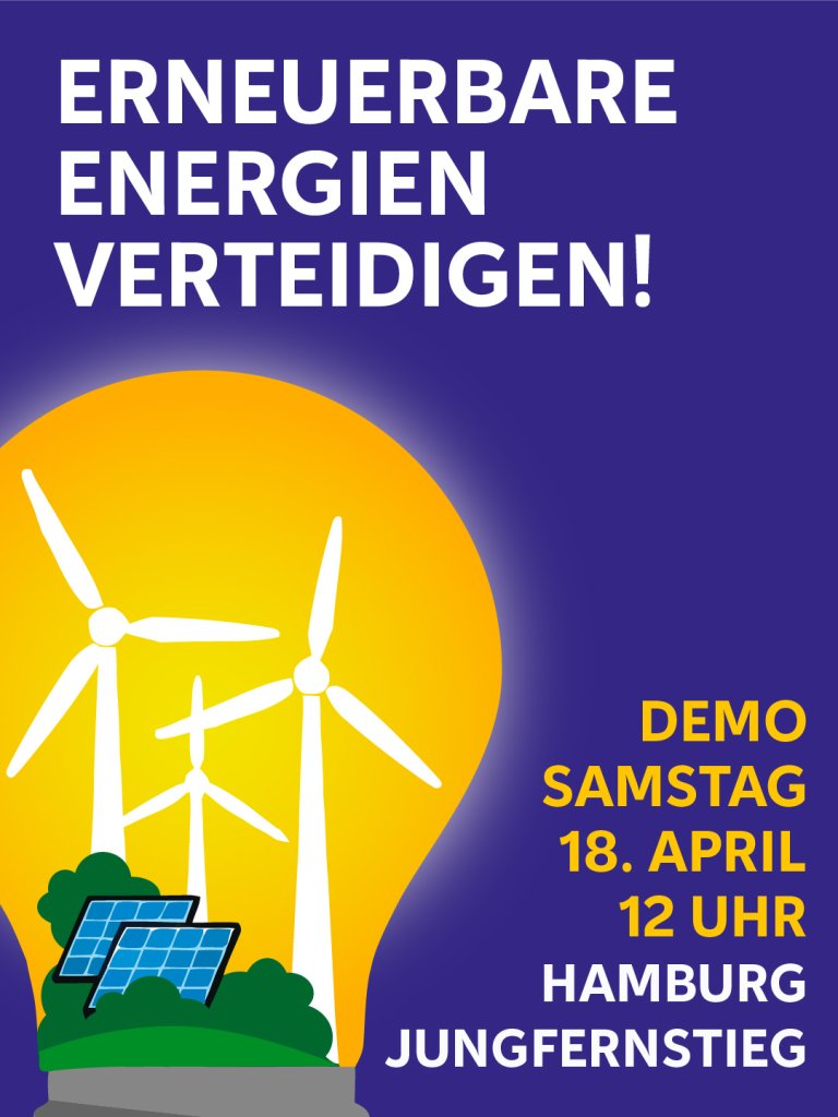 Demo Erneuerbare Energien verteidigen Hamburg